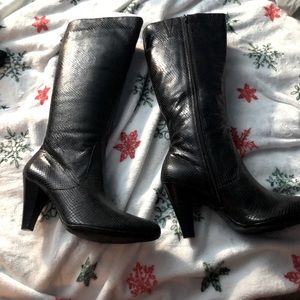 X Sold X Leather Knee High Boots
